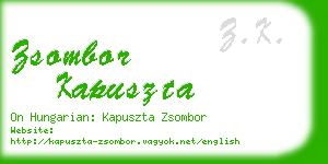 zsombor kapuszta business card